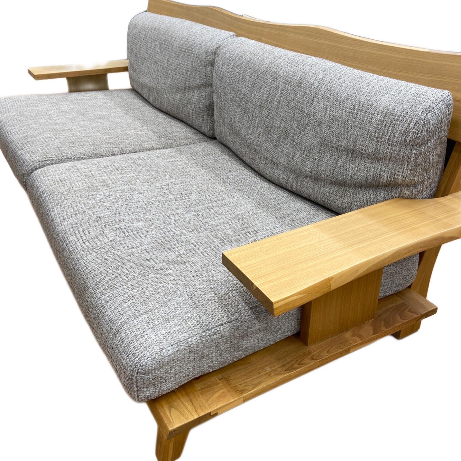 ニトリ 3人掛けソファー 94 グレー×ナチュラル アカツキNA｜トレファク