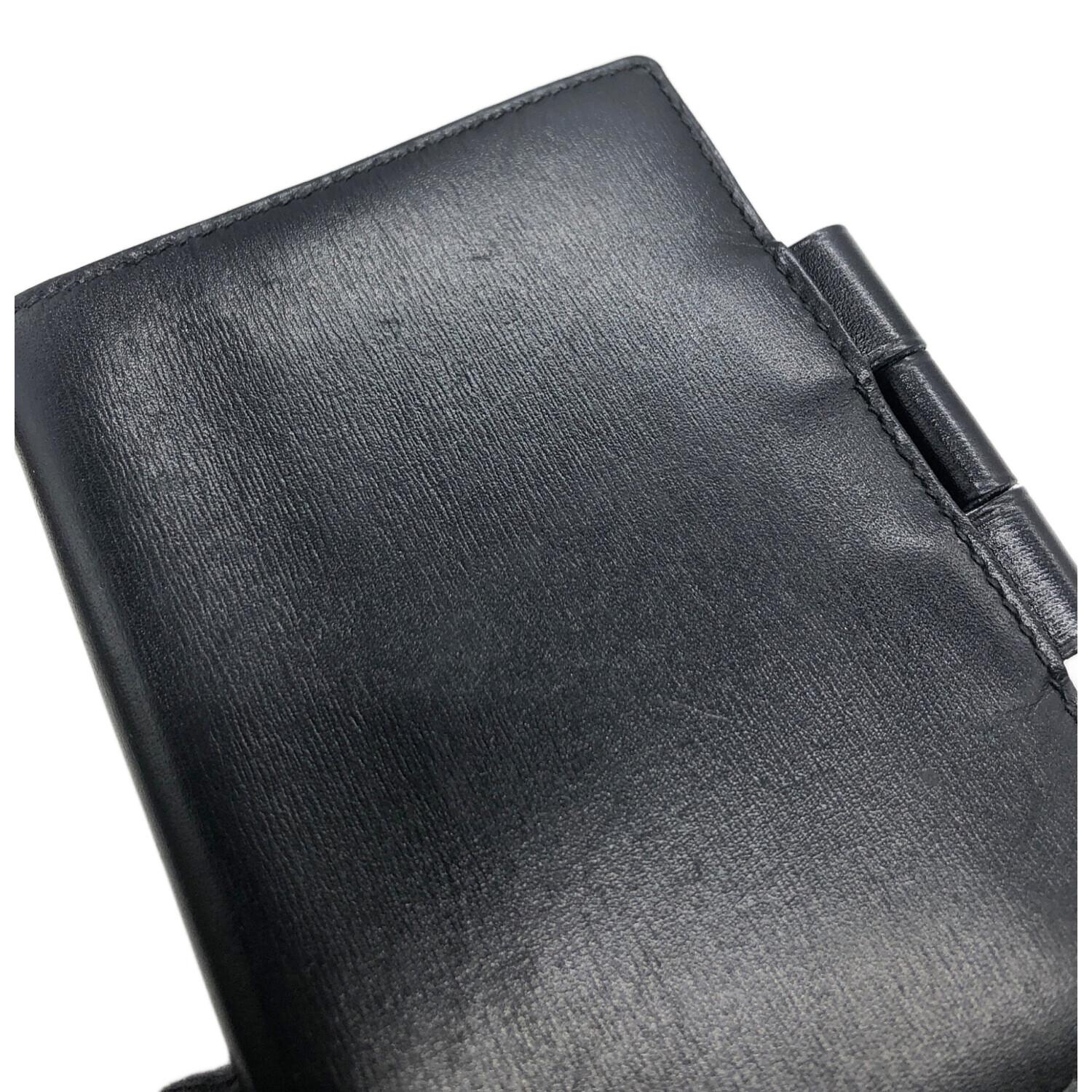 HERMES (エルメス) 手帳カバー ブラック ペン付き アジェンダPM ◎C