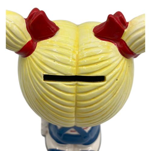 内藤ルネ 女の子 赤リボン 貯金箱 陶器製 フィギュリン 昭和レトロ