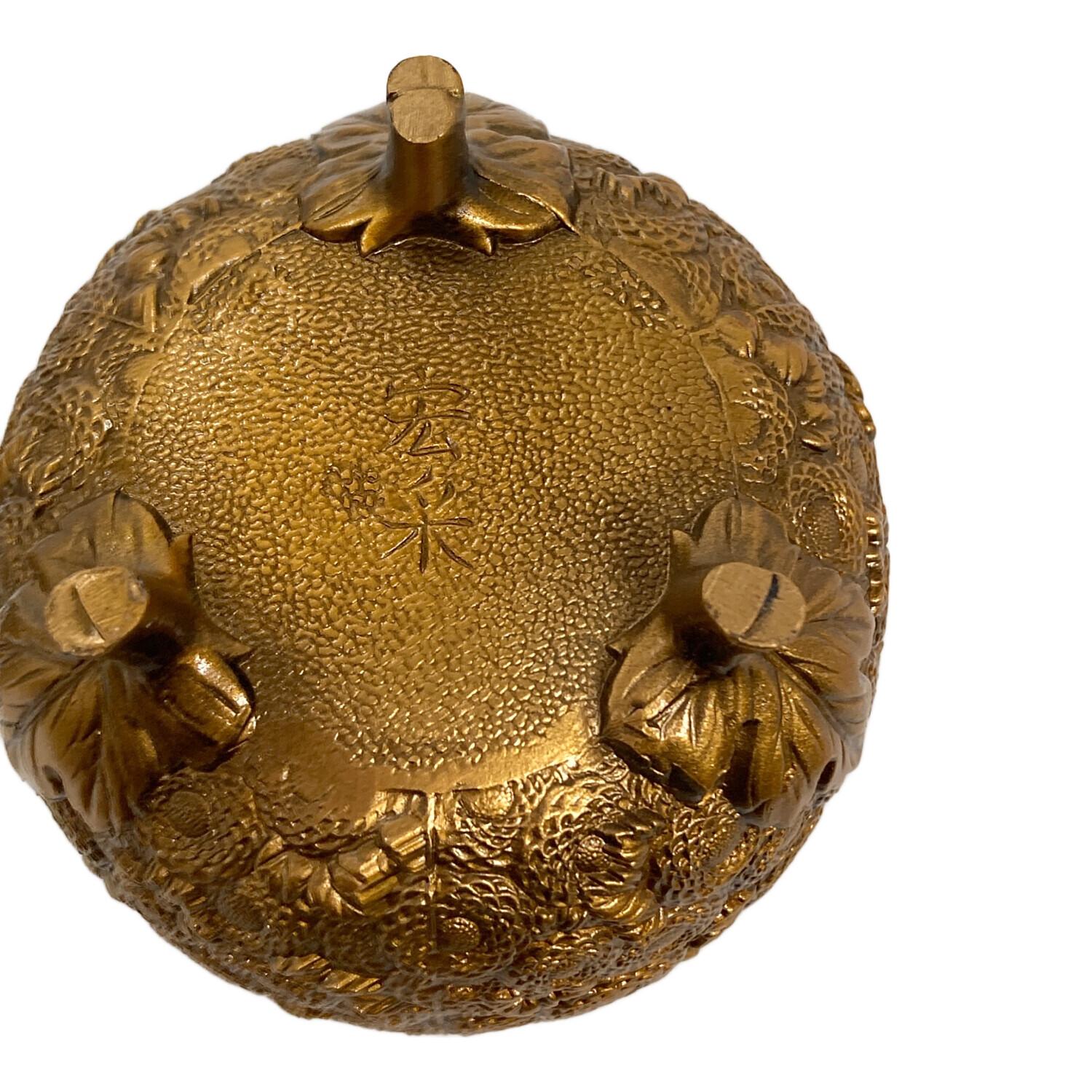 緑屋*南□香炉 佐野宏采 菊華 透かし火屋 茶道具*