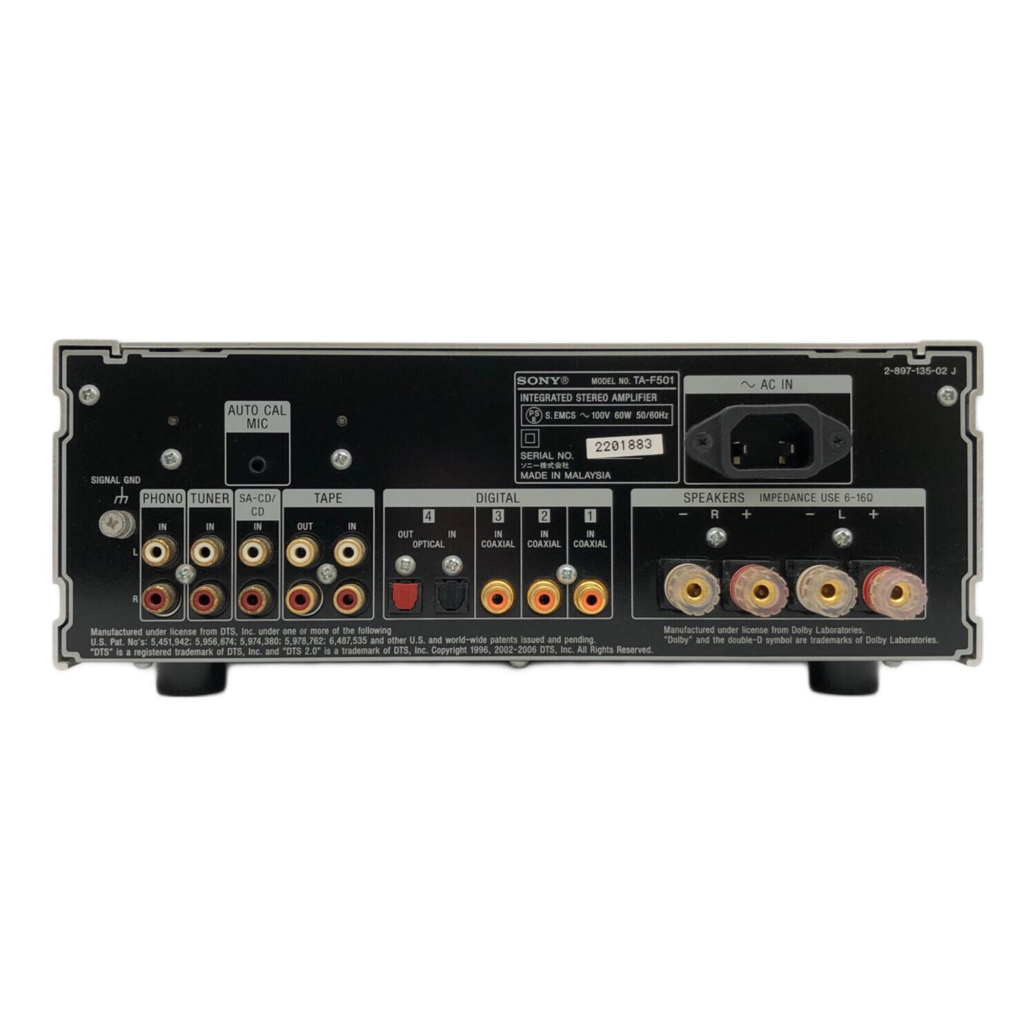 SONY (ソニー) プリメインアンプ TA-F501 2007年製 50W/6Ω 10Hz～40kHz