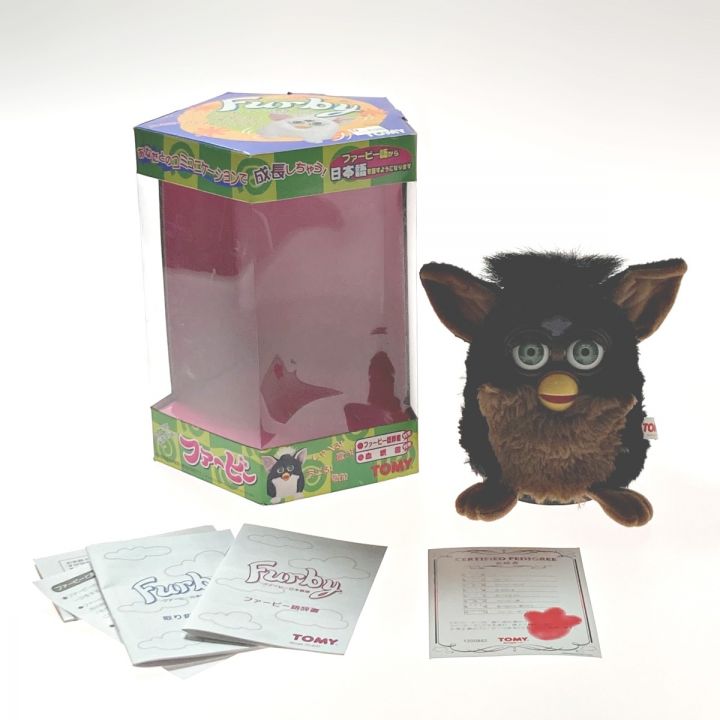 TOMY トミー おしゃべり天才ペット! ファービー 黒×茶 日本語版 - 中古