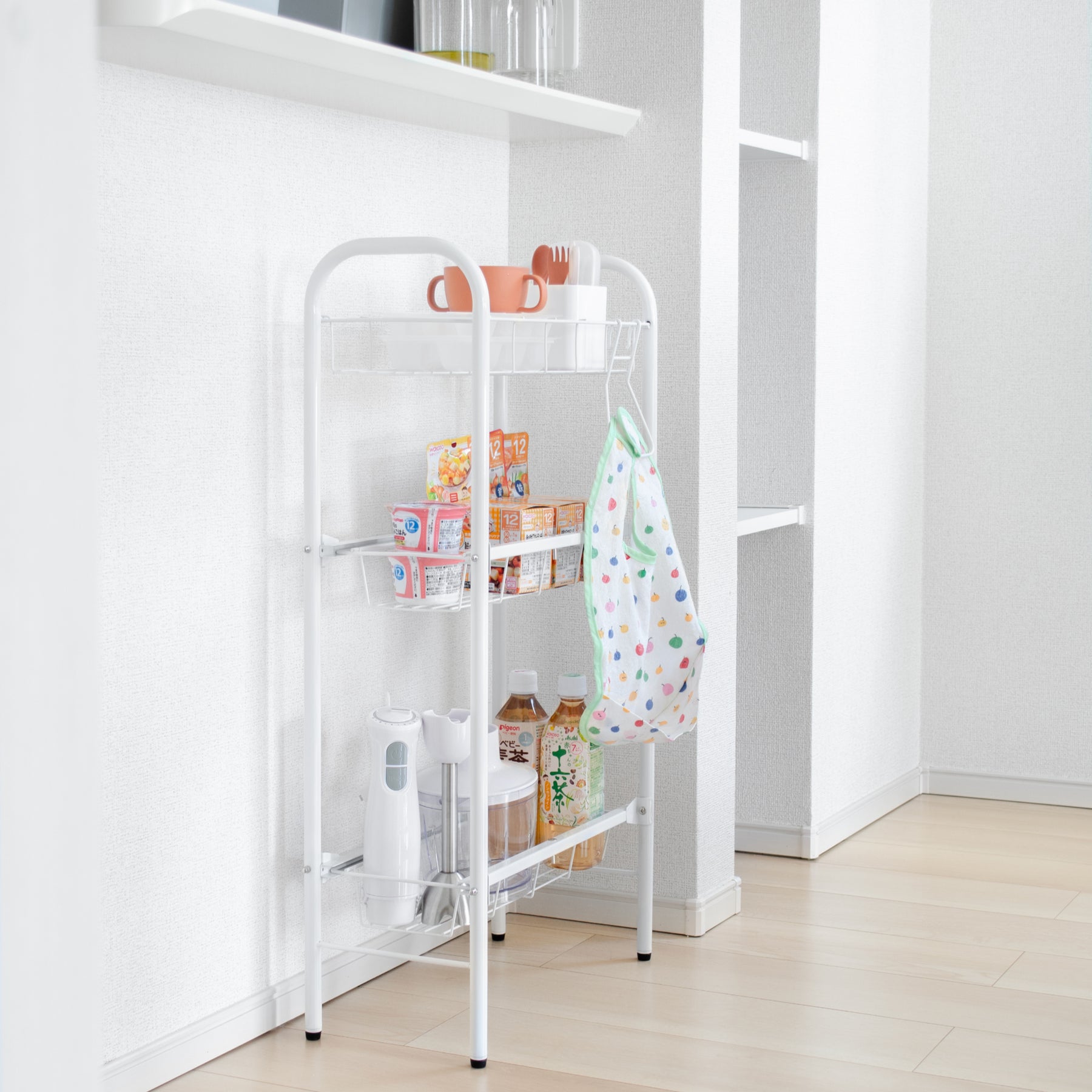 ランドリーサイドラック ホワイト アジャスター付 CW-86｜平安伸銅工業