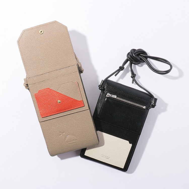 ラルコバレーノ]JALオリジナル フラップショルダーウォレット ブラック