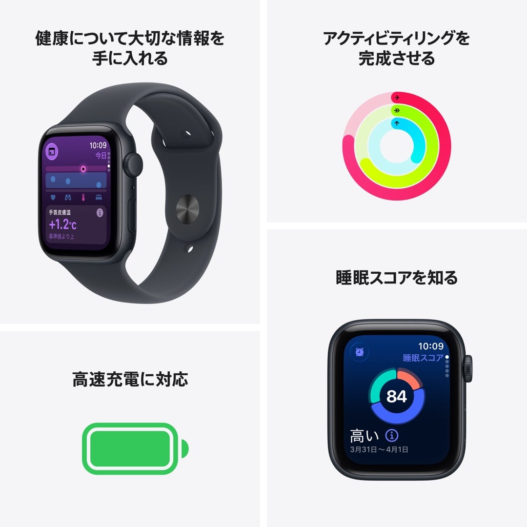 Apple Watch SE 3（GPSモデル）- 44mmミッドナイトアルミニウムケース