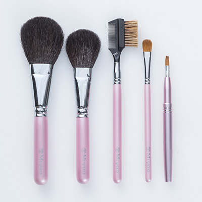 日本ギフト大賞 2015 広島賞］熊野化粧筆メイクブラシ ピンクパール5点