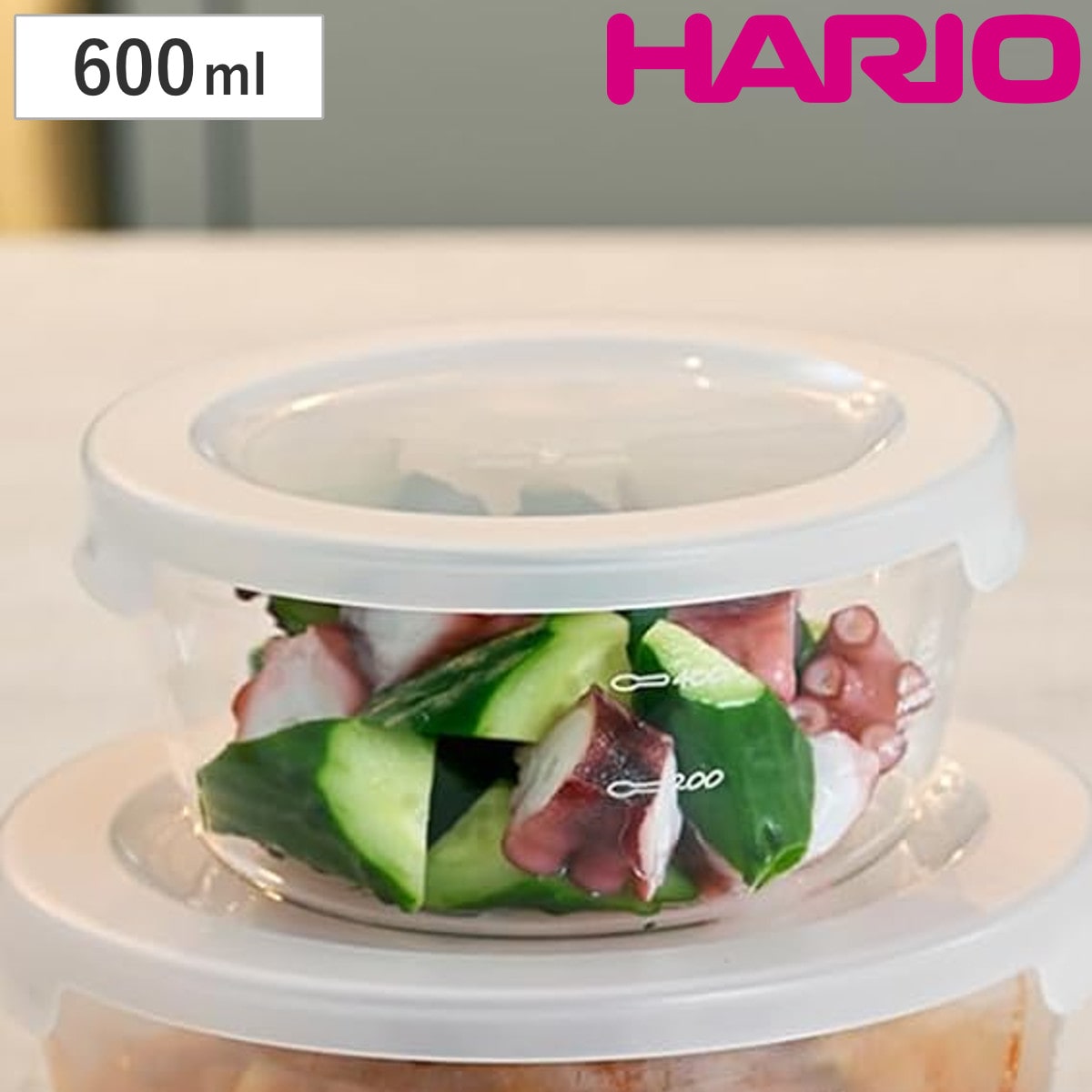 ハリオ 保存容器 600ml 耐熱ガラス製保存容器 丸 （ HARIO 耐熱ガラス