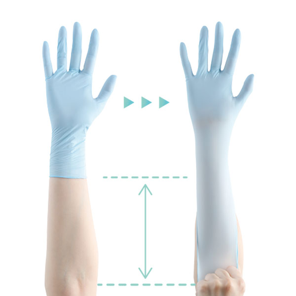 ニトリル手袋 アクセラレーターフリー ベルテ728 L ブルー 粉無