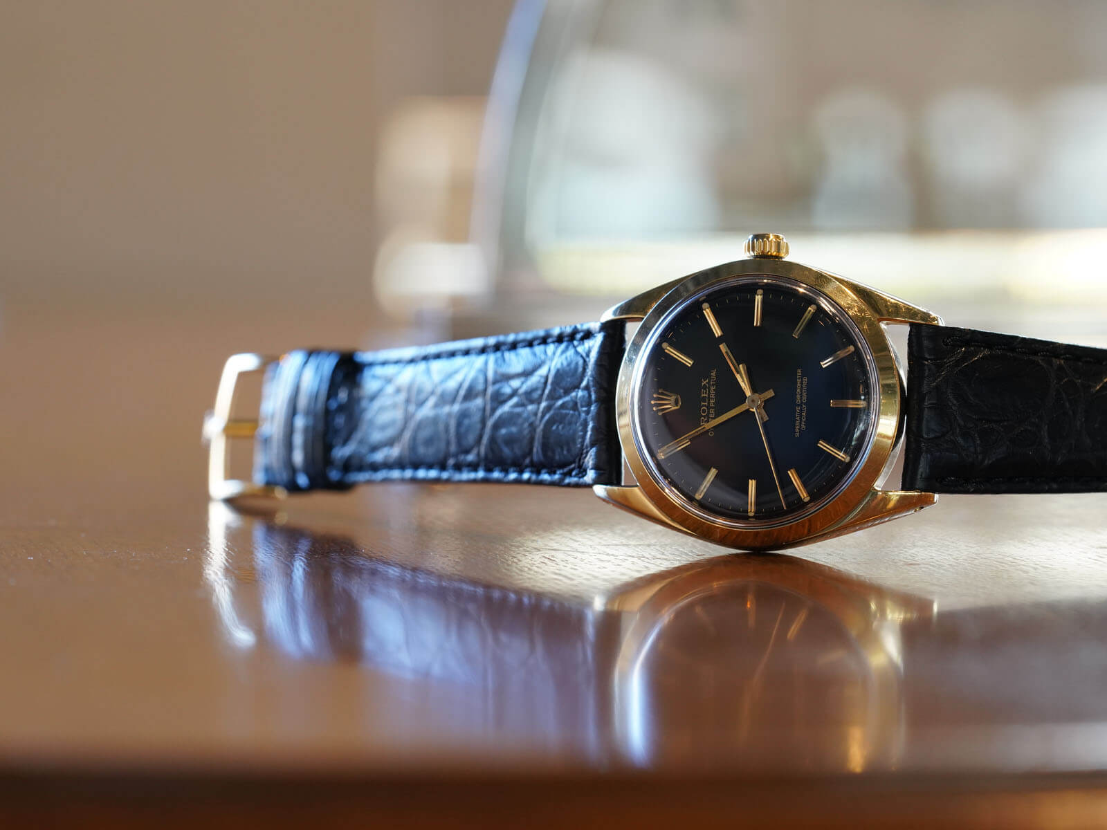 ロレックス/オイスターパーペチュアル/ブラックミラーダイヤル/SSGP