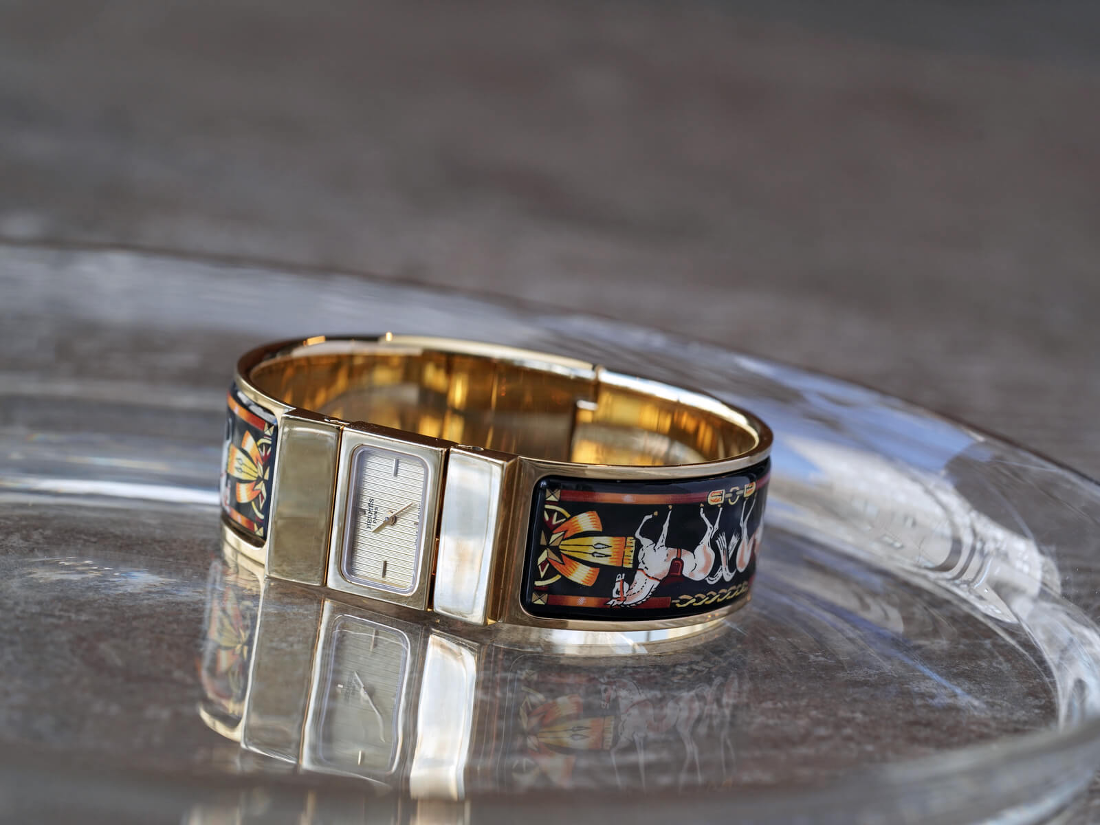 エルメス/バングルウォッチ/ロケ/ゴールドダイヤル/Hermes/Bangle