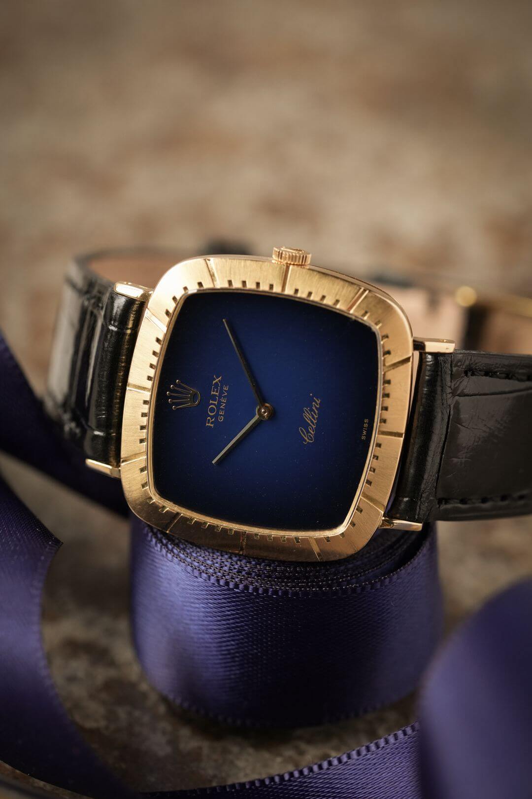 ロレックス/チェリーニ/クッションケース/ブルーグラデーション