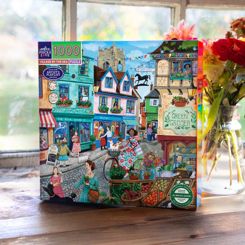 Village by the Sea 1000 Piece Puzzle – eeBoo