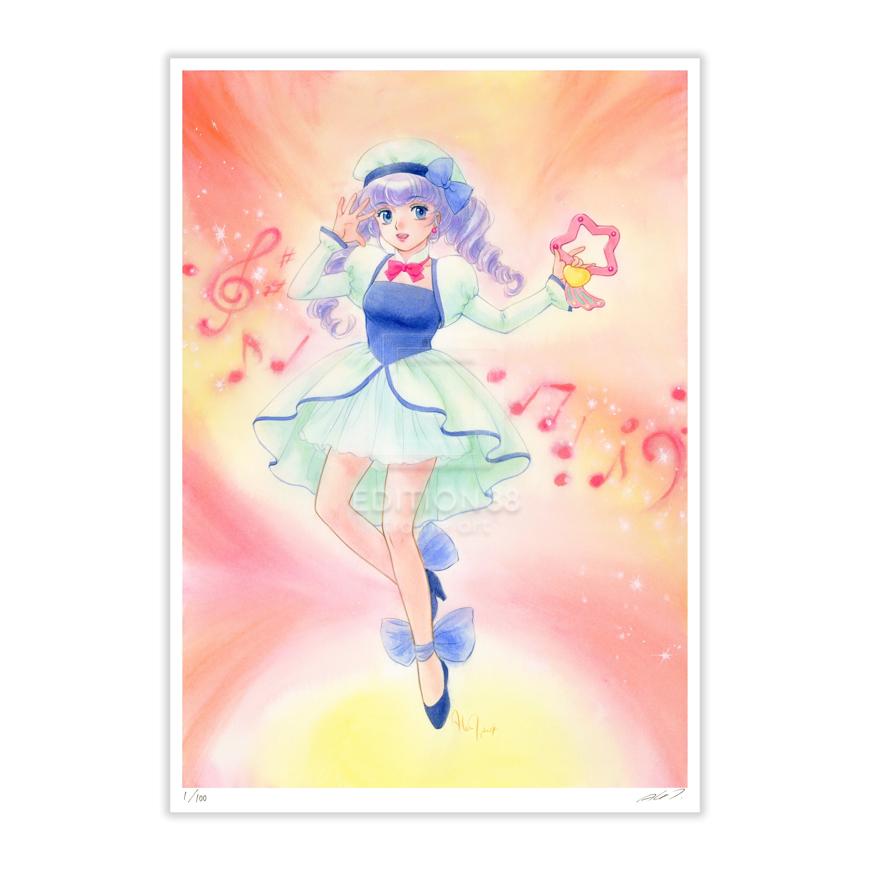 魔法の天使クリィミーマミ」88グラフ 星のタンバリン /高田明美（直筆