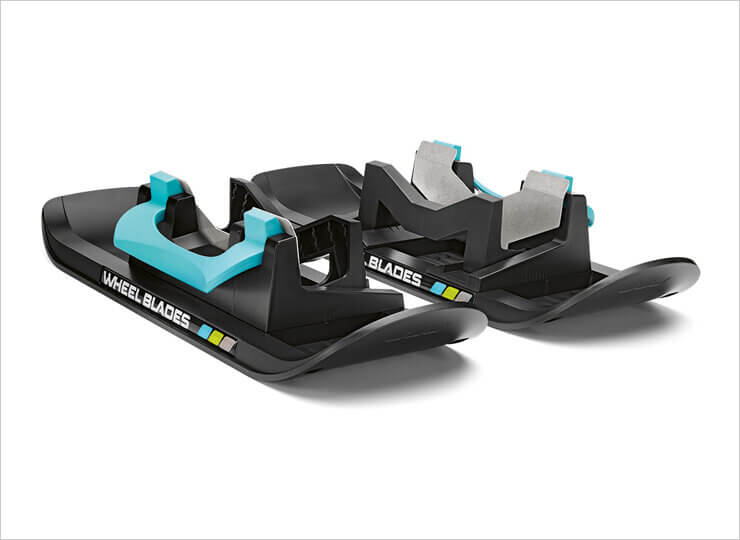 シーティングバギーやベビーカー用の大型スキー「ホイールブレード XL