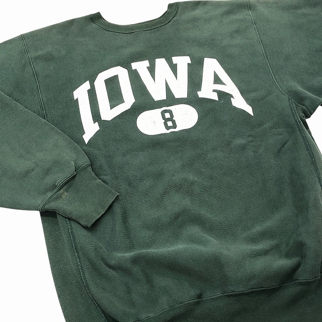 CHAMPION REVERSE WEAVE 90S 「USA製、グリーン×ホワイト、IOWA、XXL
