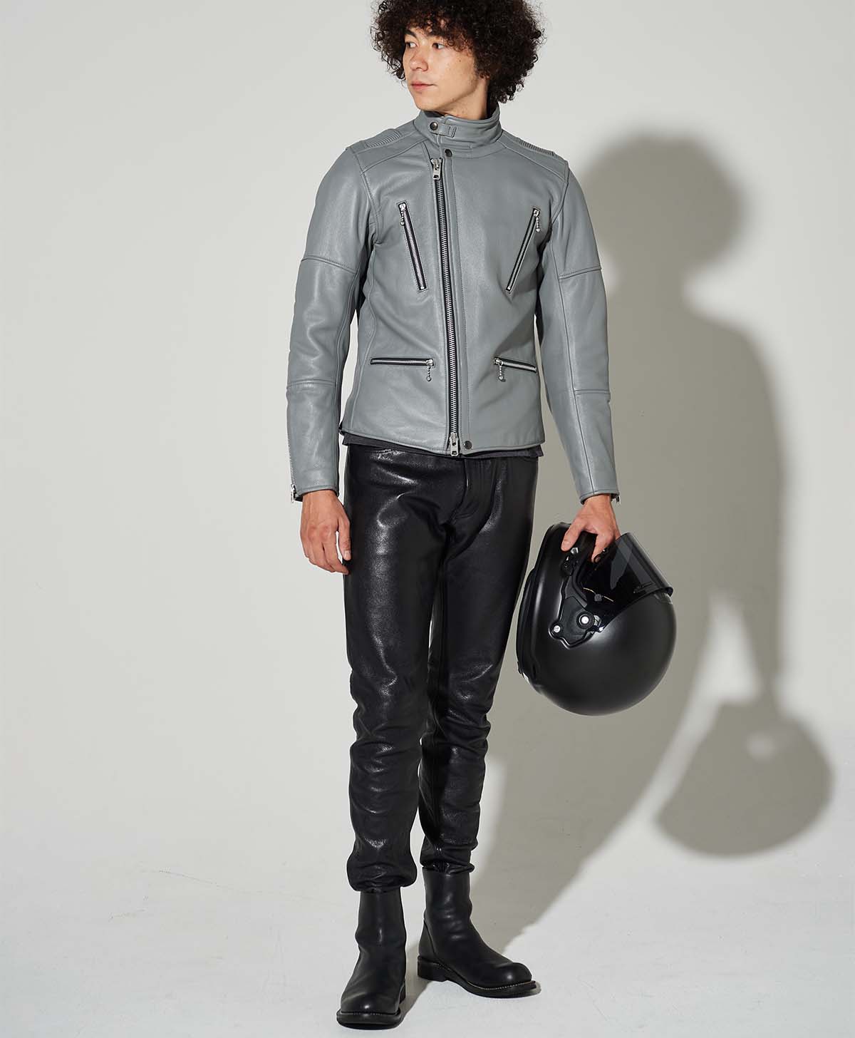 革ジャン ハイネック セミダブル レザージャケット｜カドヤ公式