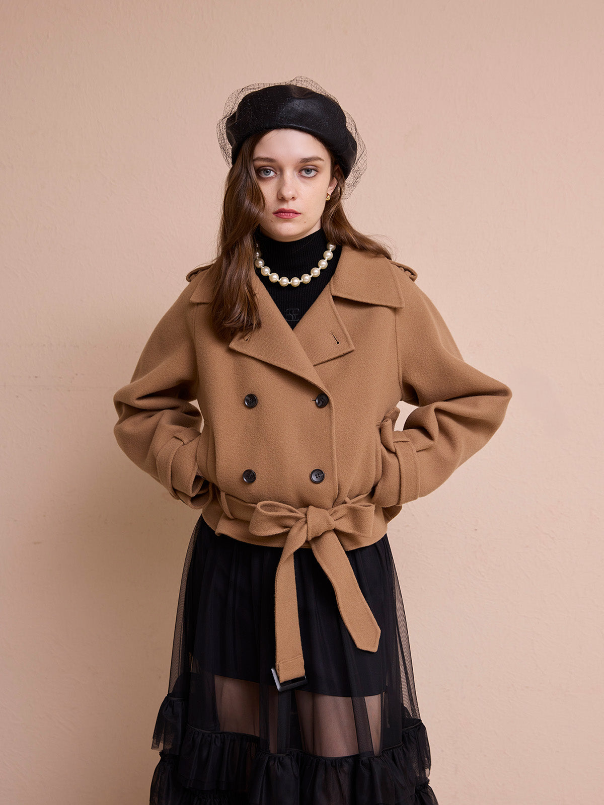 ウールショートトレンチコート