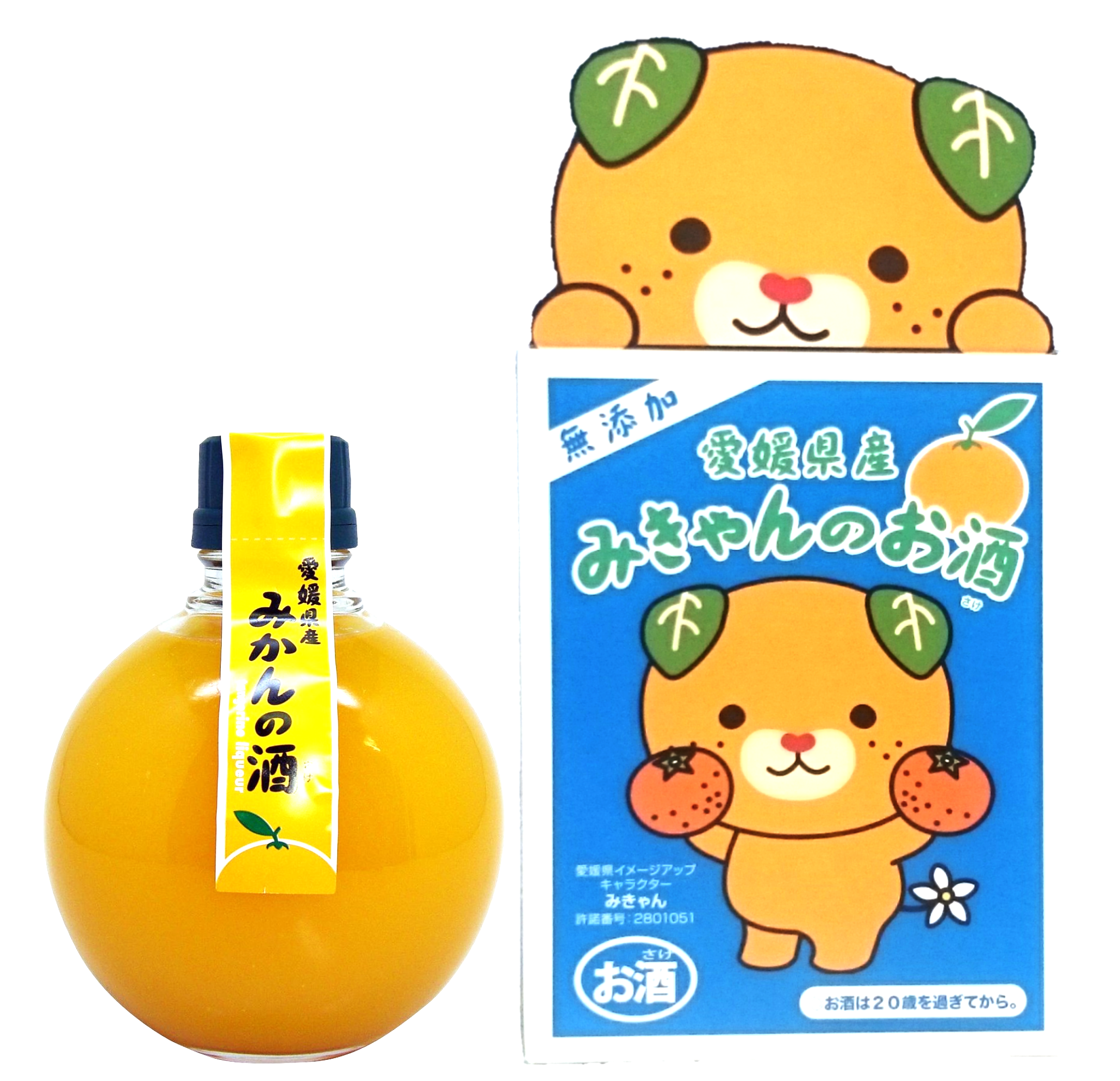 みきゃんのお酒」 360ml☆なりきりシール入りになったよ！｜栄光酒造