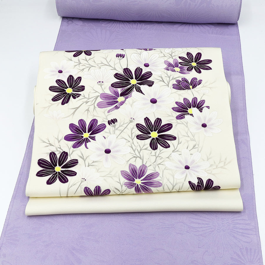 工芸染匠成謙 九寸名古屋帯 コスモス文様 – EMON