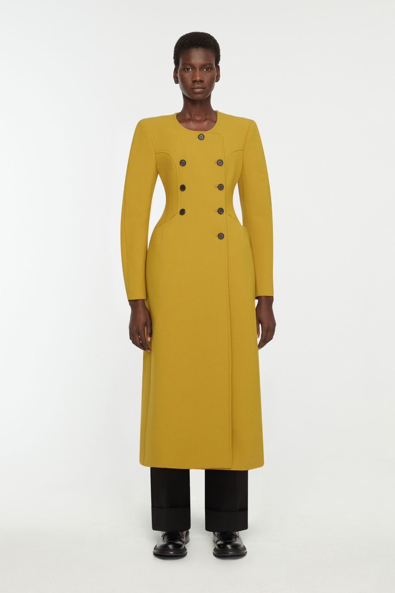 Dalvana Coat In Chartreuse Birdseye Suiting | Emilia Wickstead