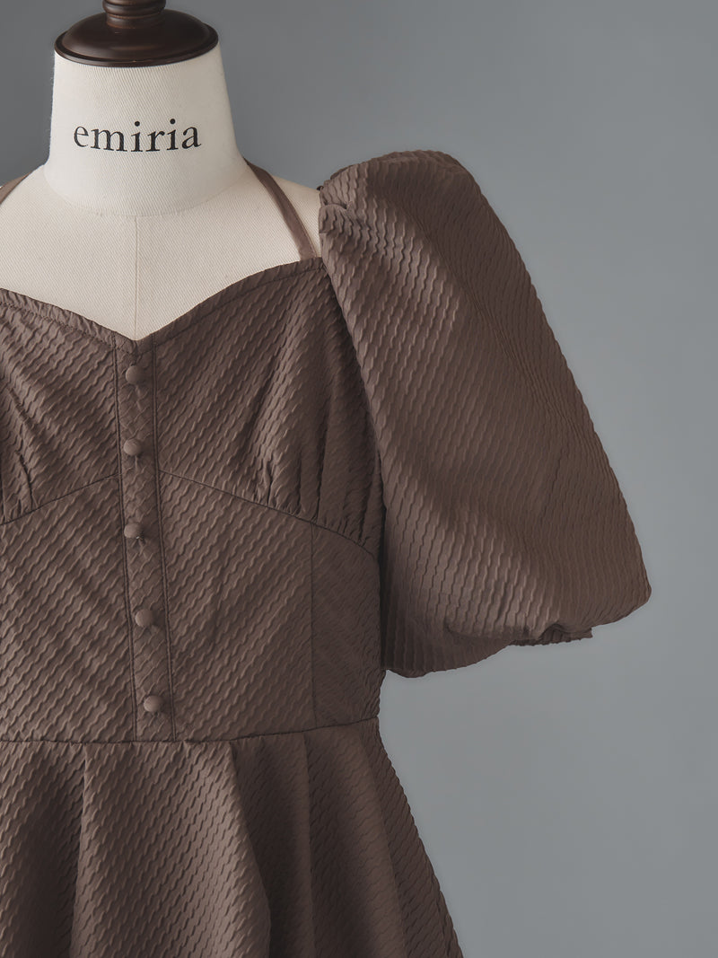 Corset floating jacquard one-piece | エミリアウィズ 公式オンライン