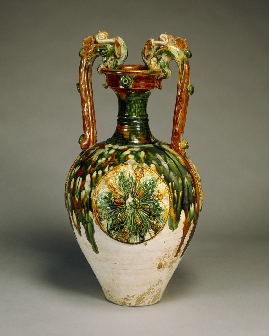 e国宝- 三彩龙耳瓶