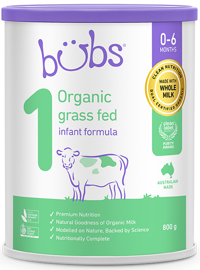 Bubs（バブズ）オーガニック粉ミルク グラスフェッド 大缶 800g 混合6