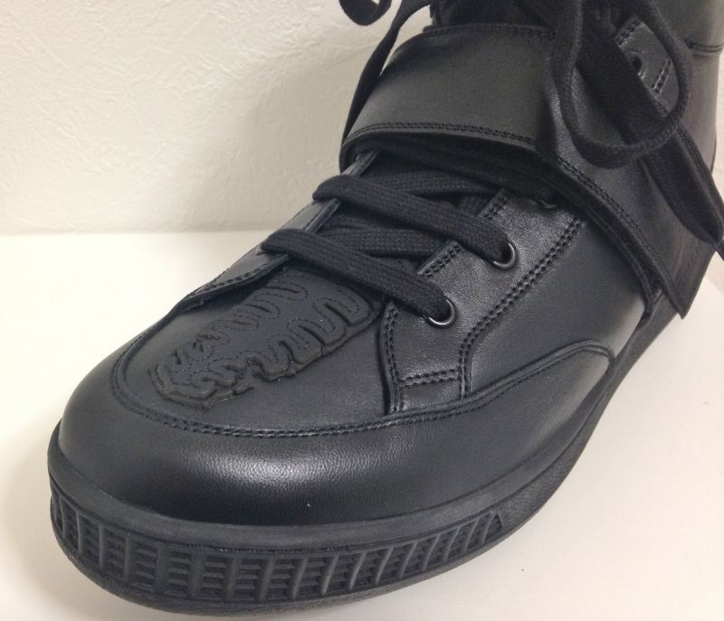 GIVENCHY(ジバンシィ)ブラックレザーベルクロ付きハイカットスニーカー