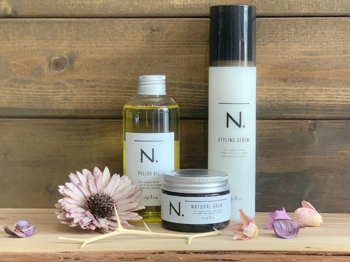 N.(エヌドット)ヘアスタイリングシリーズ。バーム・セラム・ポリッシュ