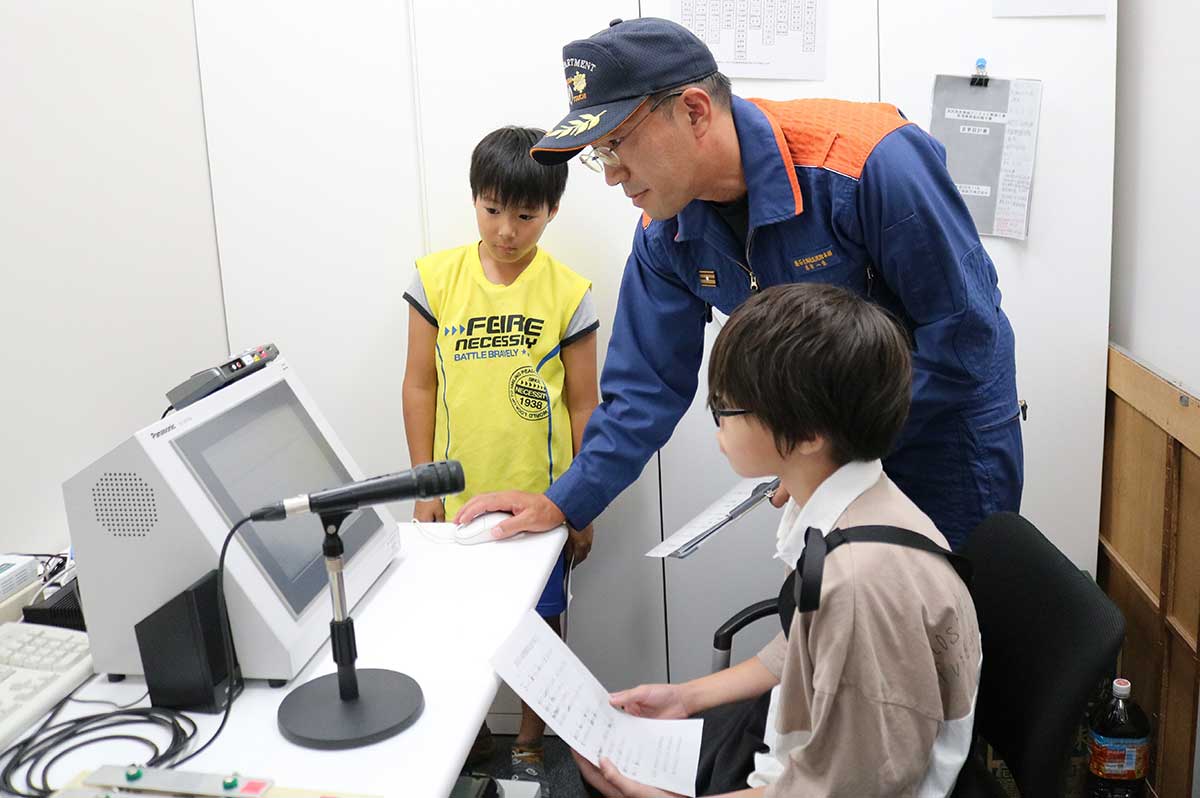 救急医療週間（7～13日）を小学生が防災無線で広報 7日には「一日救急