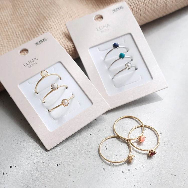 R-386) プチストーンセットリング | ビーズ・パーツなどのハンドメイド