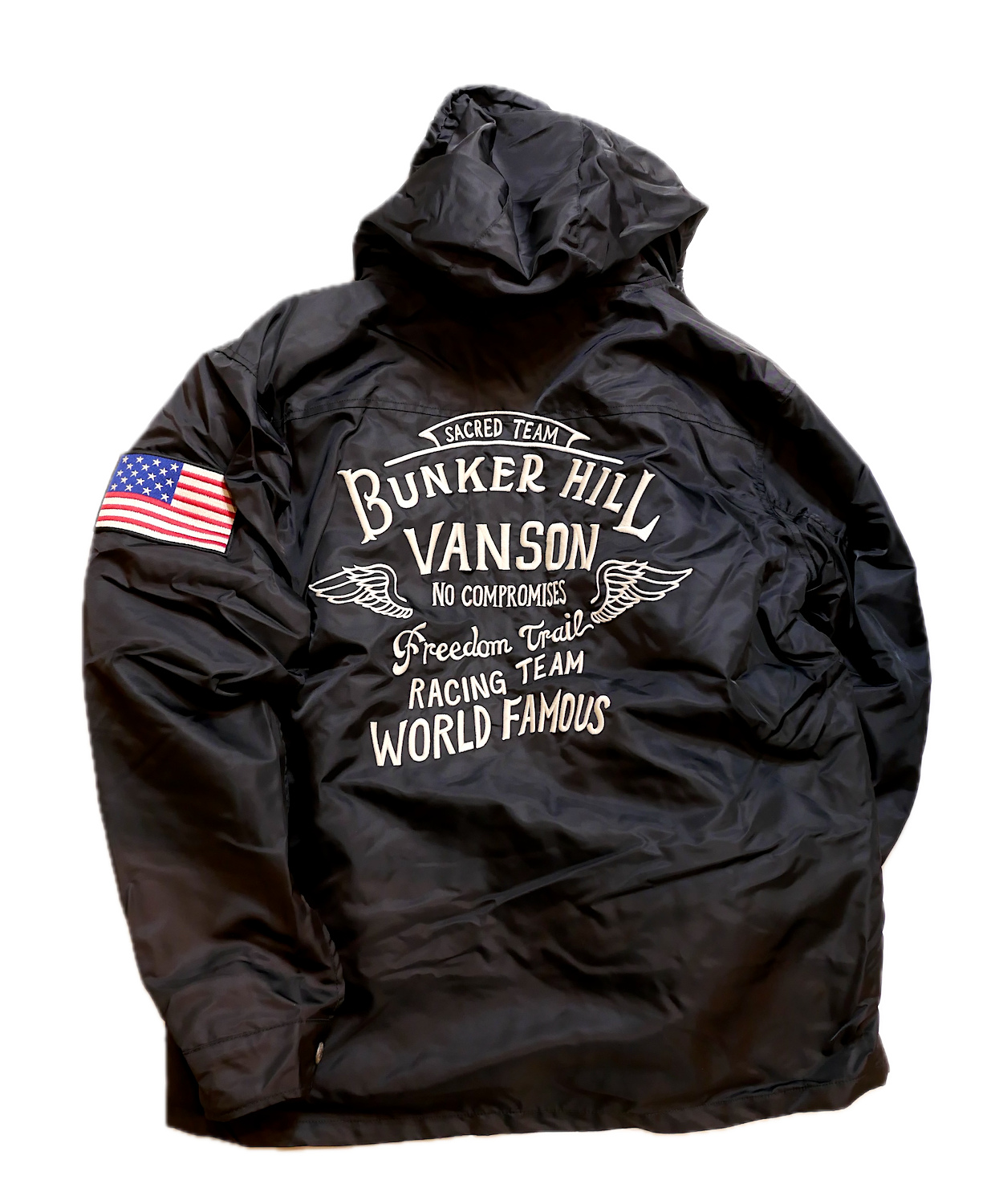 VANSON (バンソン）ナイロン 3wayジャケット 刺繍 ワッペン（VANSON