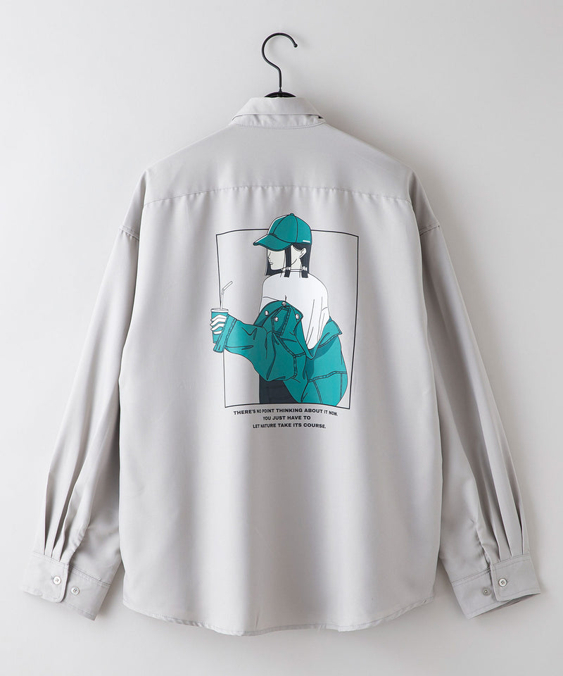 ガールズ バック プリント ビッグ シルエット シャツ UNIIT ユニット