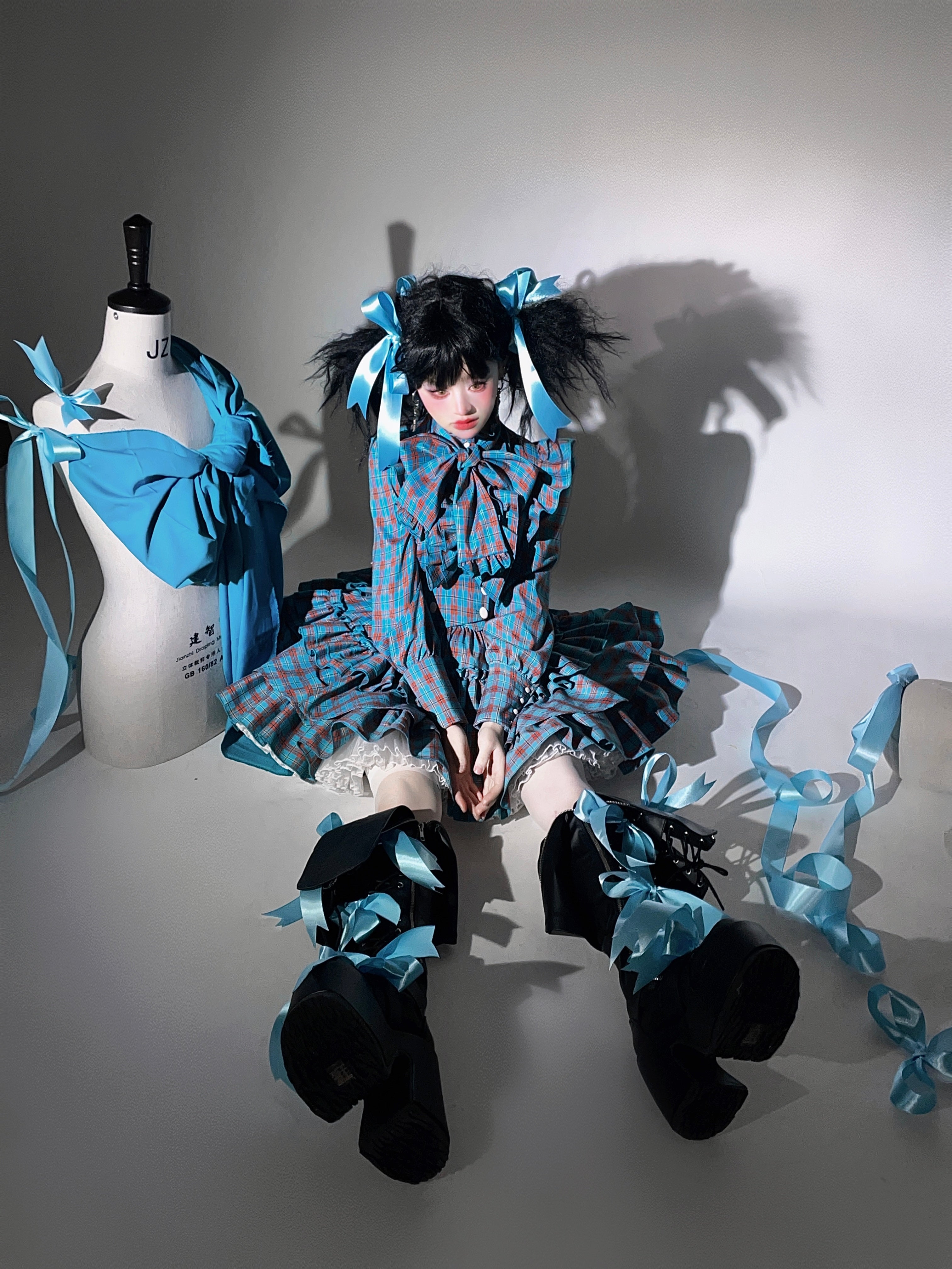 A Doll's House スカート(イエロー・ブルーチェック)【CATCOCOON