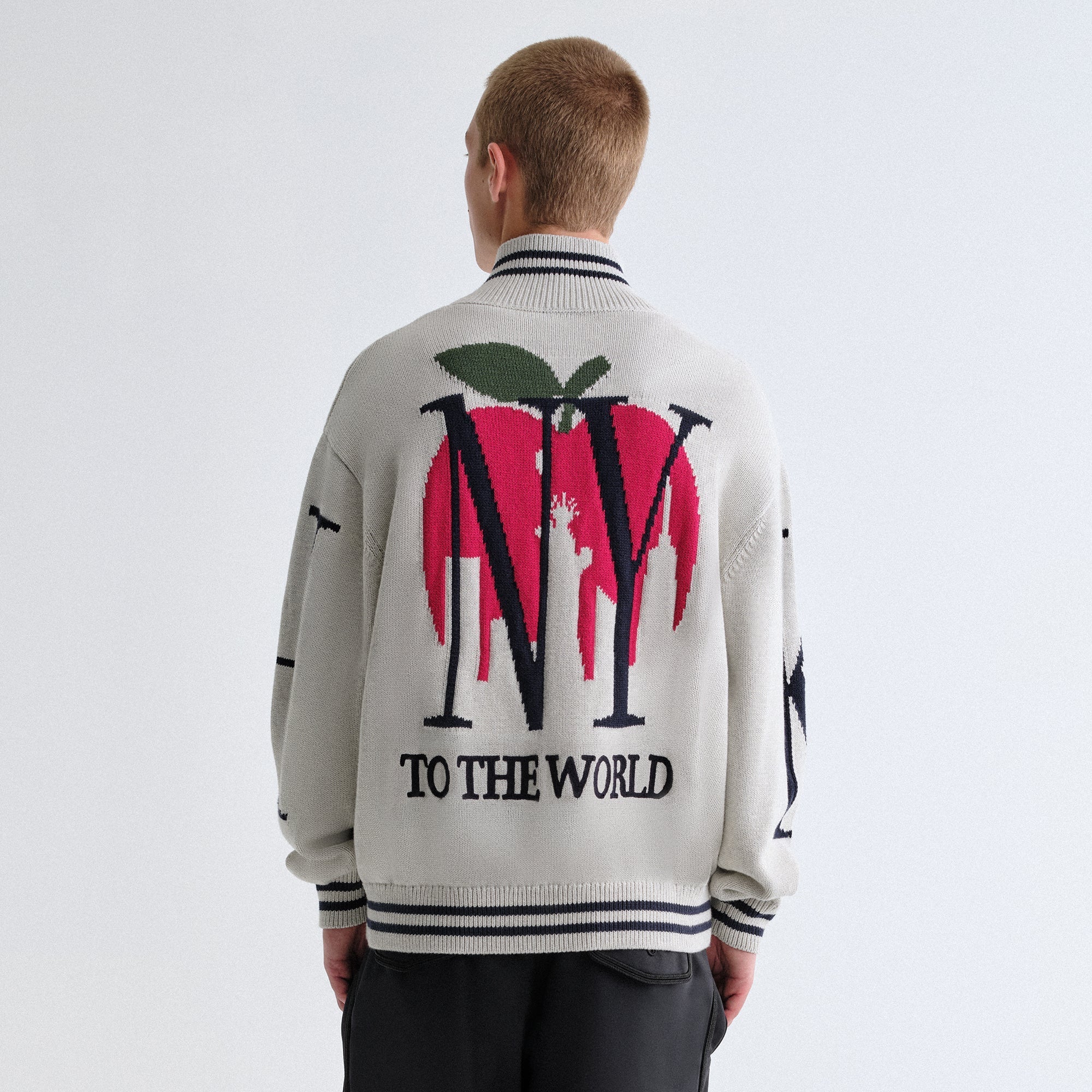 Kith Big Letter New York Wyona Full Zip Sweater - Light Heather