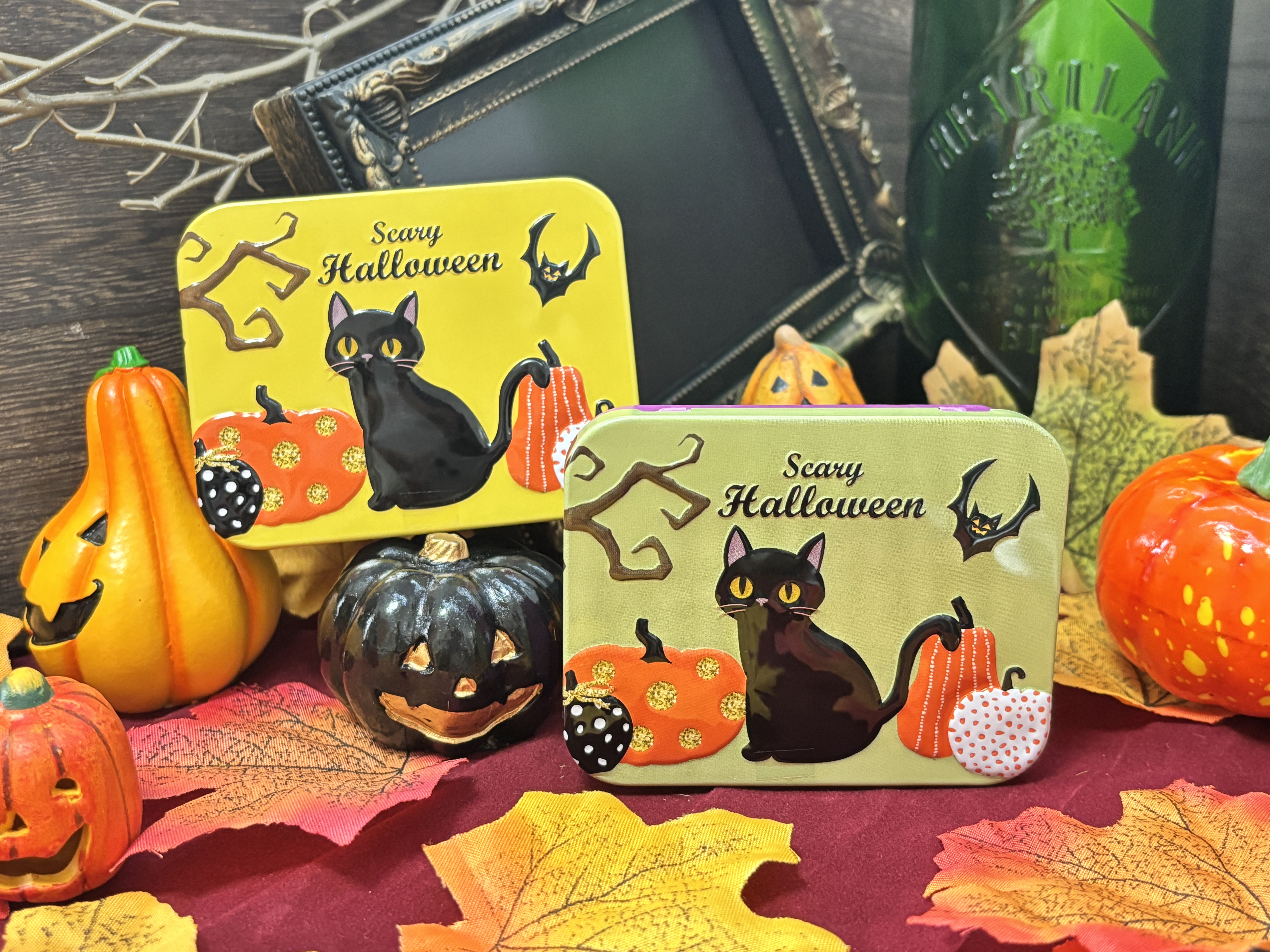 ハロウィン ミニスクエア缶（グリーン） | 株式会社エウレカ