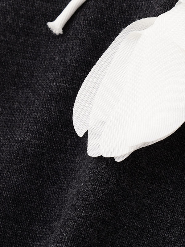 SANTEフラワーモチーフVネックニットカーディガン(F GREY): トップス