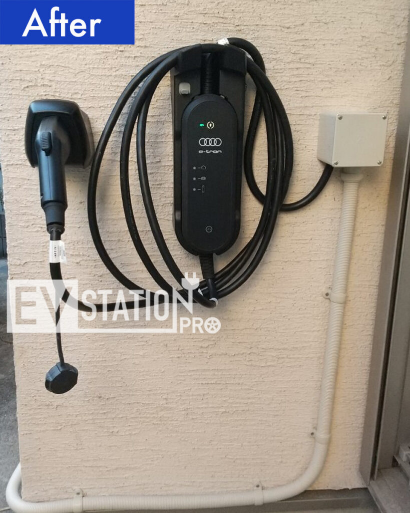 Audi Q4 e-tron 純正充電器e-tron Charging Kit Plus（8kW）設置工事