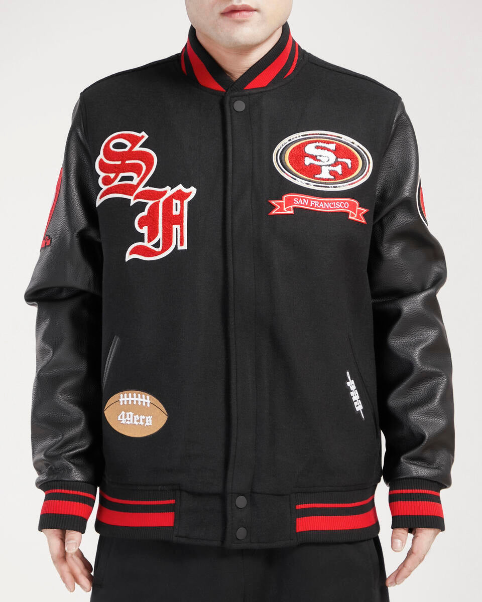 Black San Francisco 49ers Pro Standard Logo Mashup Wool Varsity