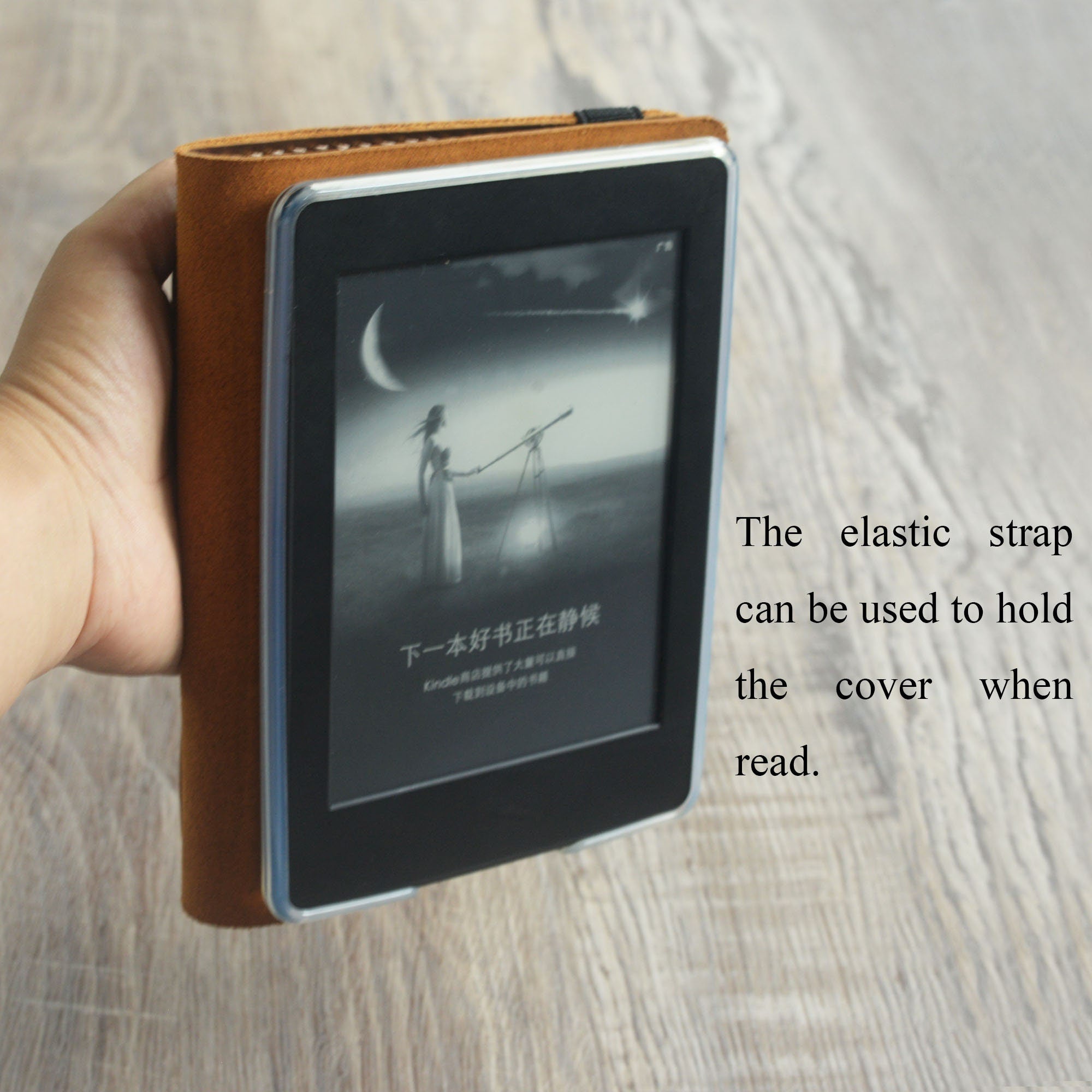 Leather Kindle Paperwhite / Kindle Case with handle strap and