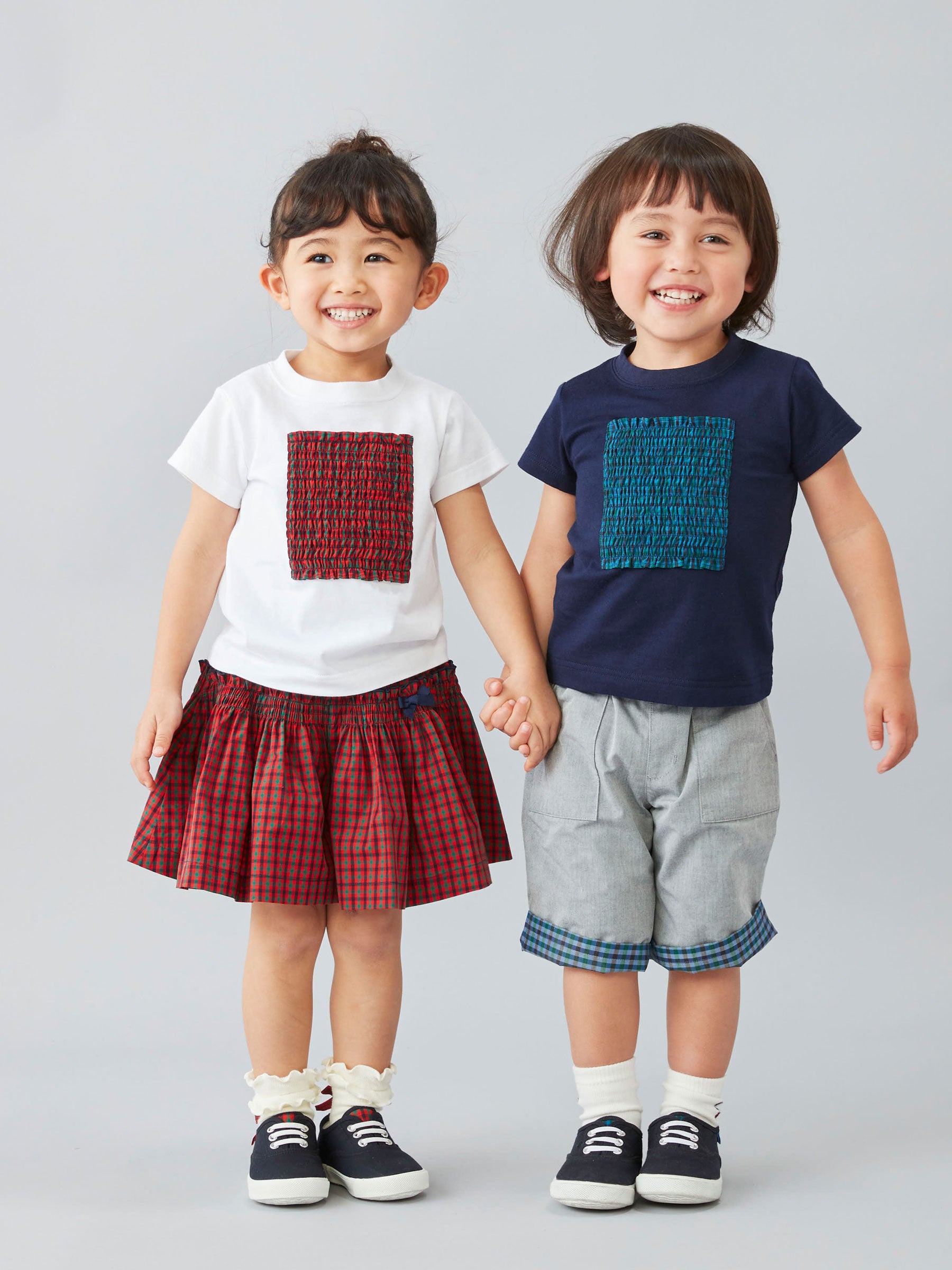 familiar ファミリア 新作 パンツ（9分丈）リボン チェック 110