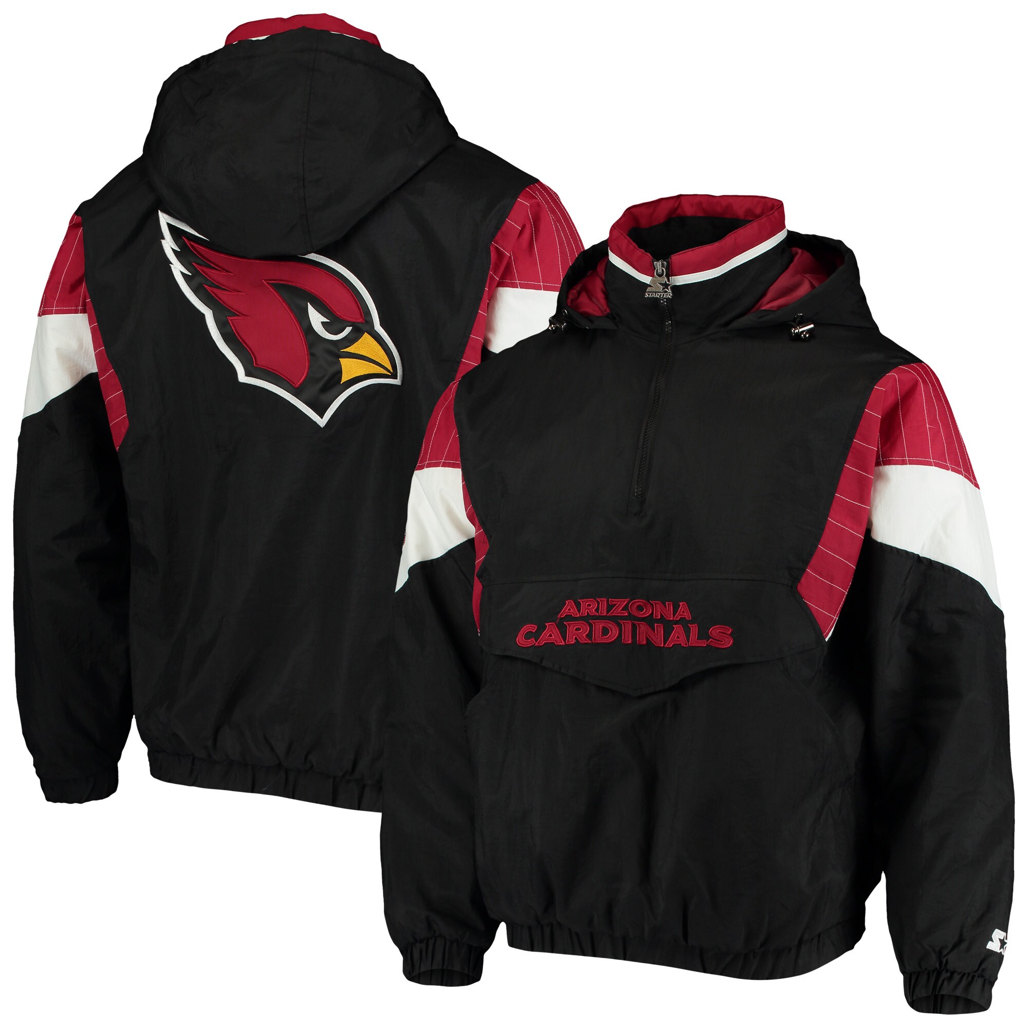 Men's Starter Black Arizona Cardinals NFL 100 Quarter-Zip