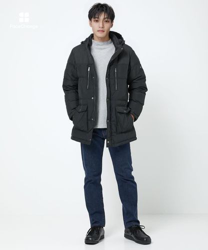 メンズ フード付き 切り替え ダウンコート通販 [1604-58403