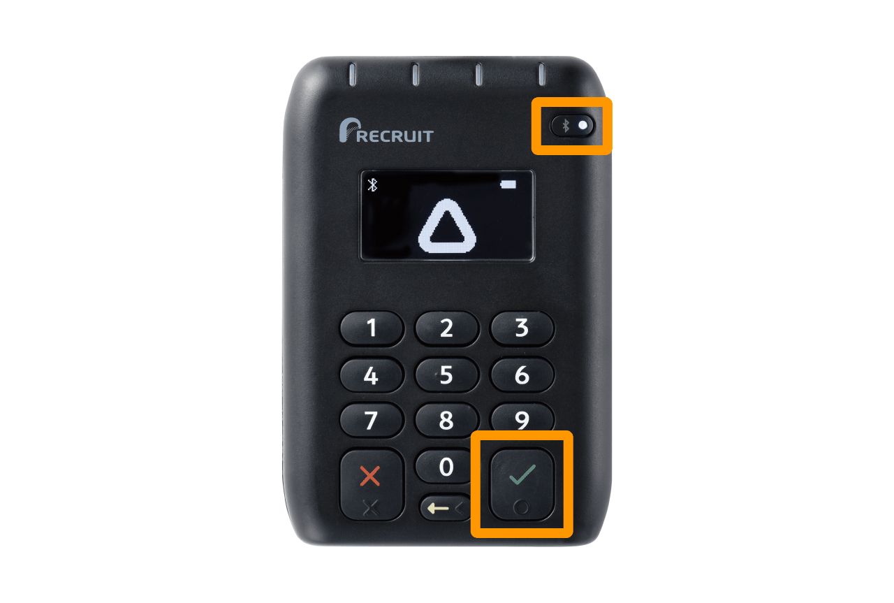 カードリーダーのディスプレイに「MIURA SYSTEMS Payments Interface