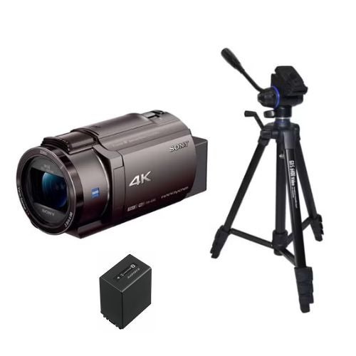 レンタル] ソニー 4Kビデオカメラ FDR-AX45A ブラウン 三脚＋大容量