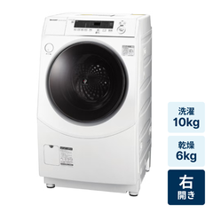 レンタル] SHARP (シャープ)【右開き】洗濯10kg/乾燥6kg ドラム式洗濯
