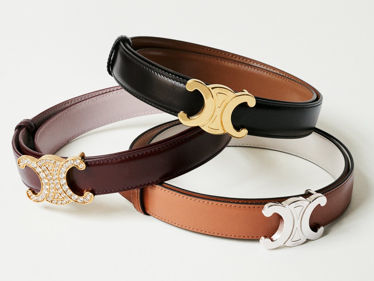 セリーヌがベルトコレクション発売 「トリオンフ」デザインのバックル