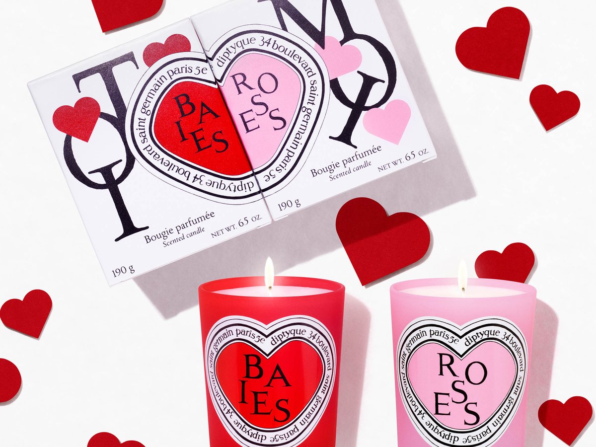 ディプティックがハートデザインのキャンドルセットを発売