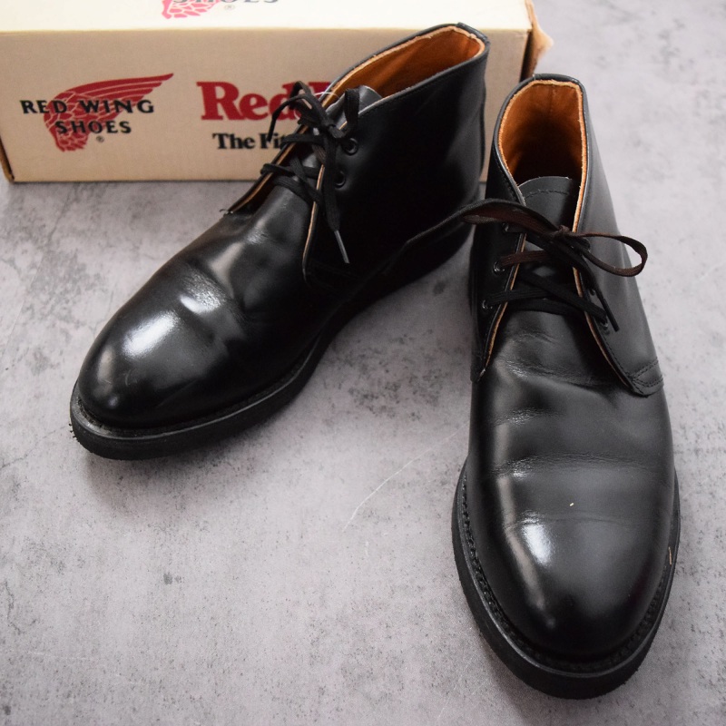 70s 80s 70年代 80年代 レッドウィング 黒 ブラック レザーブーツ 革靴