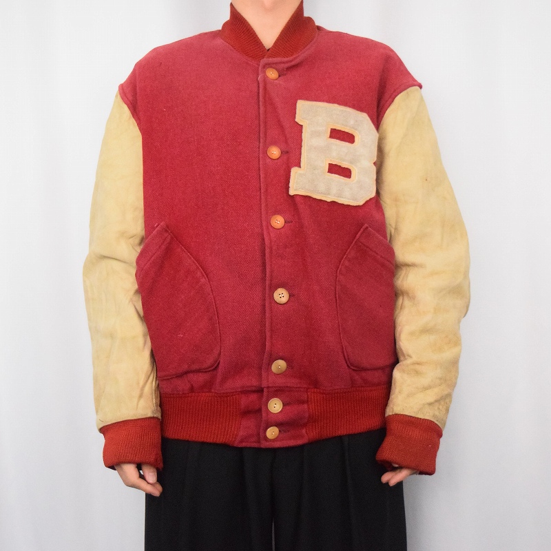 50s 50年代 40s 40年代 ボタスタ メルトン ウール ジャケット パッチ